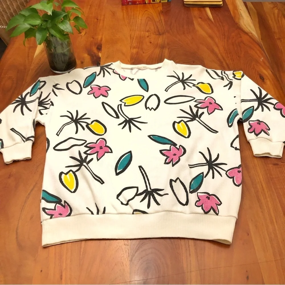 Vintage Oversized Multicolored Artsy Colorful Pattern Sweatshirt Sweater Jumper. - Picture 8 of 16